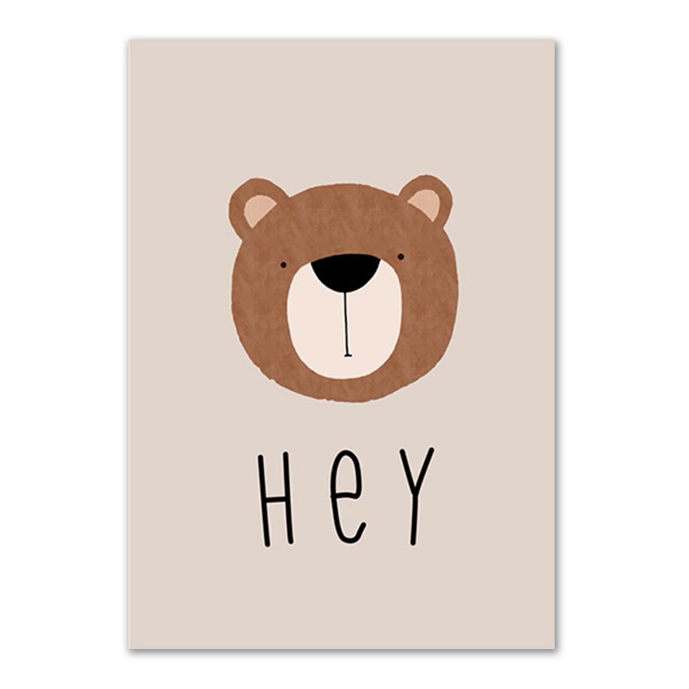 Pepinieră Boho Wall Art Poster Print Sun Rainbow ABC Urs Pânză Picturi Decorare Copii Dormitor Poze de perete Decorare Artă