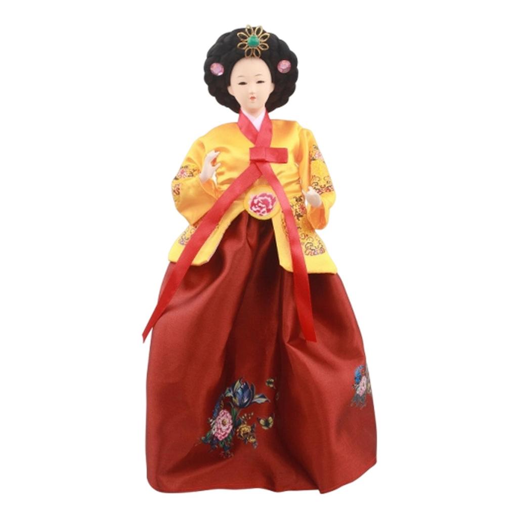Korean Hanbok Doll Geisha Kimono Figurine Vintage Style 12 inch Collectible