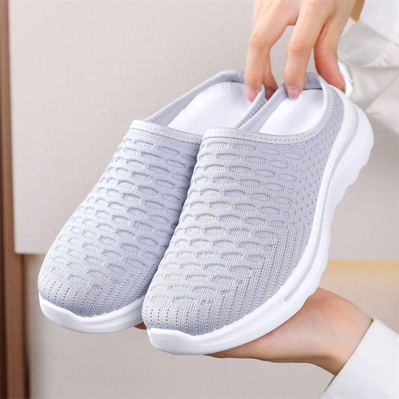 Summer New Sports Shoes for Women Wearing Baotou Cloth Slippers Women's Mesh Shoes Half Slippers for Women
