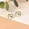 925 Silver Needle Creamy White Teddy Bear & Rabbit Stud Earrings - Simple, Versatile, Girlish Niche Design (B492X)