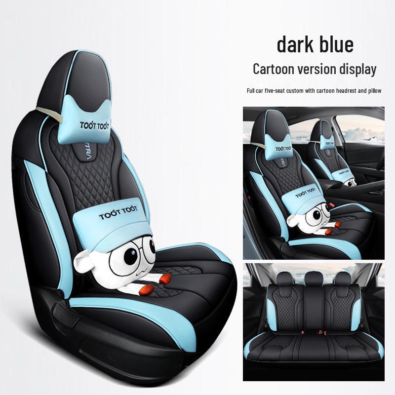 Huse de Scaun Auto din Piele Full-Surround Elantra, Universale, Rezistente la Uzură, pentru Toate Sezoanele, Cinci Locuri.