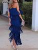 Fashion Fringe Asymmetric One-Shoulder Dress Spring Summer New Arrival