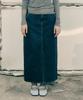 Ceme Slit Denim Long Skirt