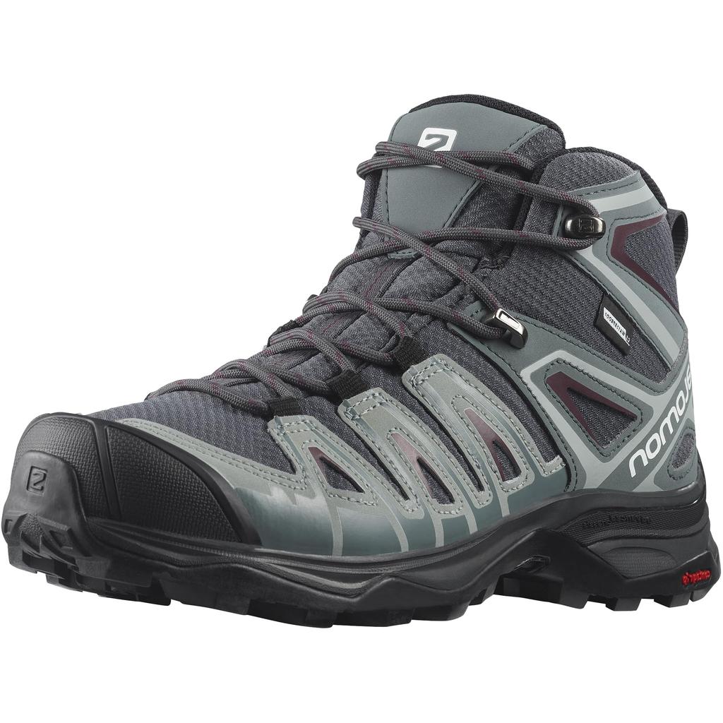 SALOMON X Ultra Pioneer MID CSWP W Hiking and Trekking Shoes Size Cm (L41671200), Ebony/Stormy Weather/Wine Tasting, 25.5