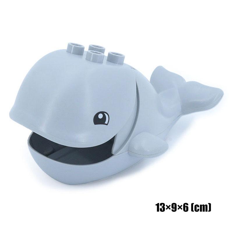 1Pcs Big Block Building Classic Marine Animal Wildlife Penguin Whale Compatible Duplo Bricks Set Supplement Toy For Children