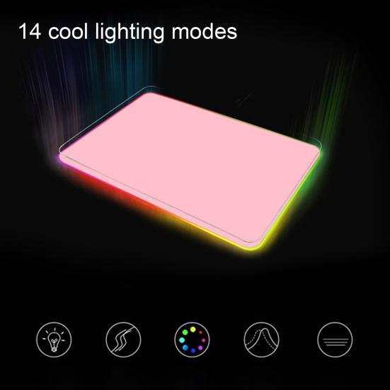 Renkli Aydınlatmalı RGB Işık Efektli Büyük Boy Kaymaz Bilgisayar Klavyesi LED Fare Altlığı Matı PC İçin