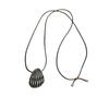 Elegant Silver Seashell Pendant Necklace with Brown Leather Cord