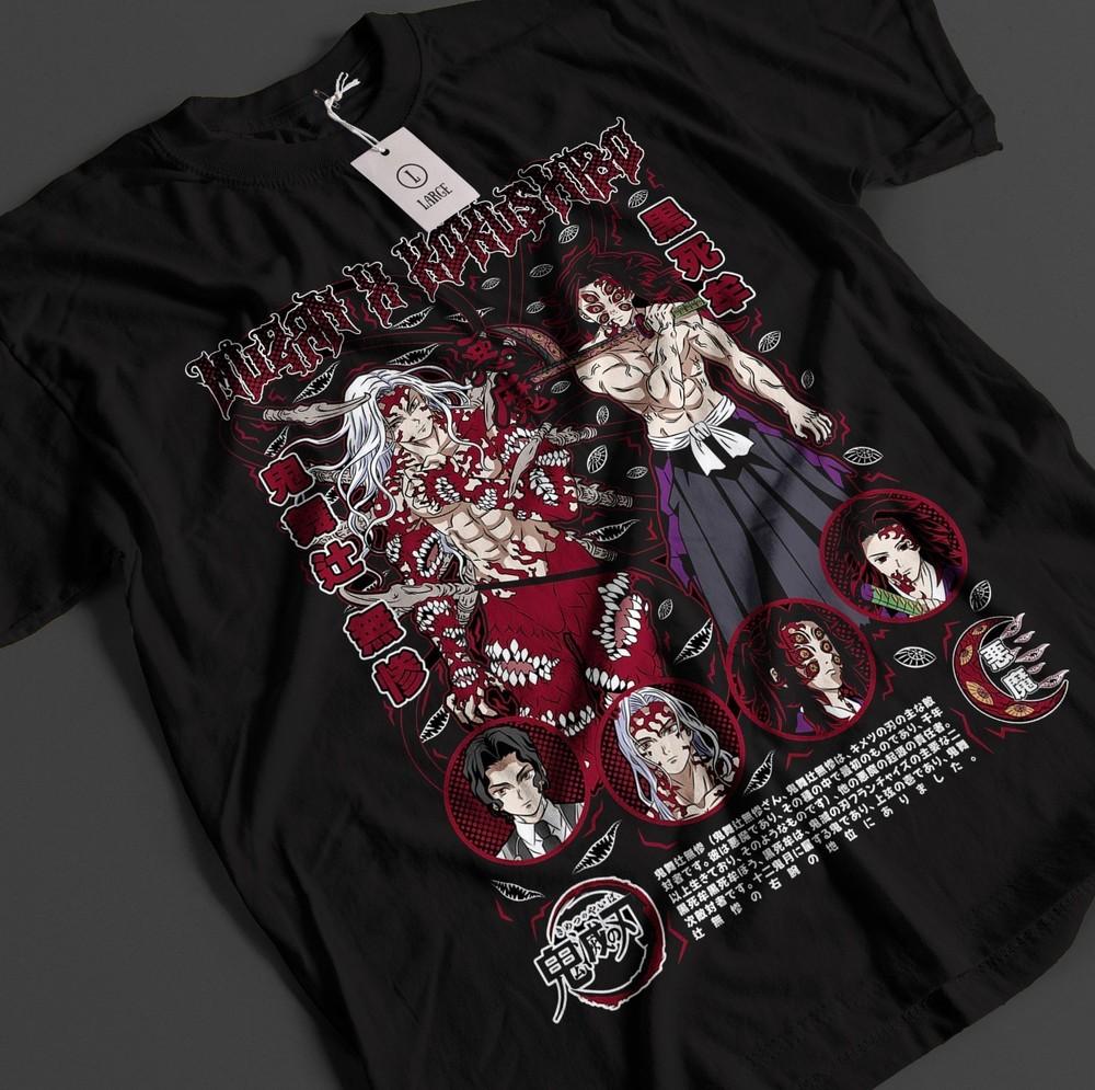 

Demon Slayer Shirt Yoriichi Kokushibo T-Shirt Tanjiro KNY Anime Doma Muzan Tee 3XL