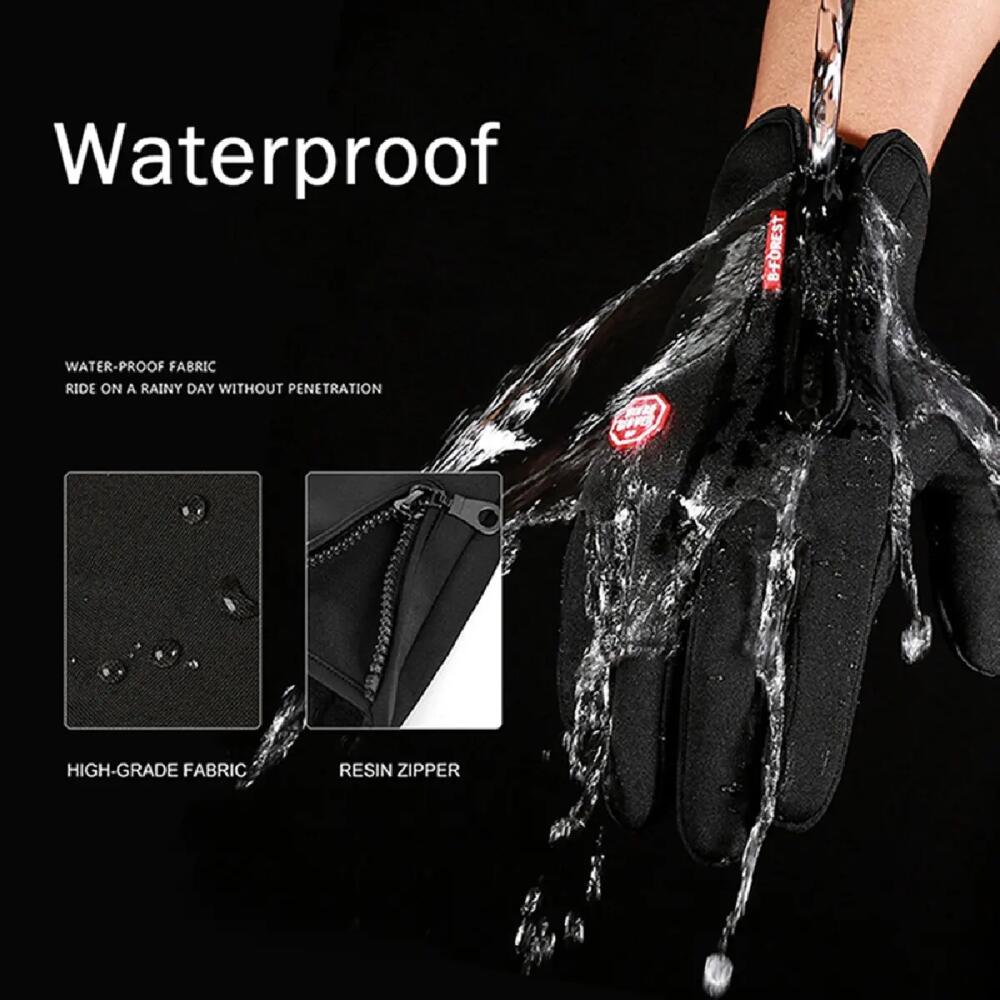 Zipper Glove Winter Gloves For Men Waterproof Windproof Cold Gloves Snowboard Motorcycle Riding Driving Warm Touchscreen