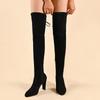 Fashion Winter Over The Knee Women Boots 2024 New Stretch Fabrics High Heel Slip On Shoes Pointed Toe Long Boots Women Thigh High Boots