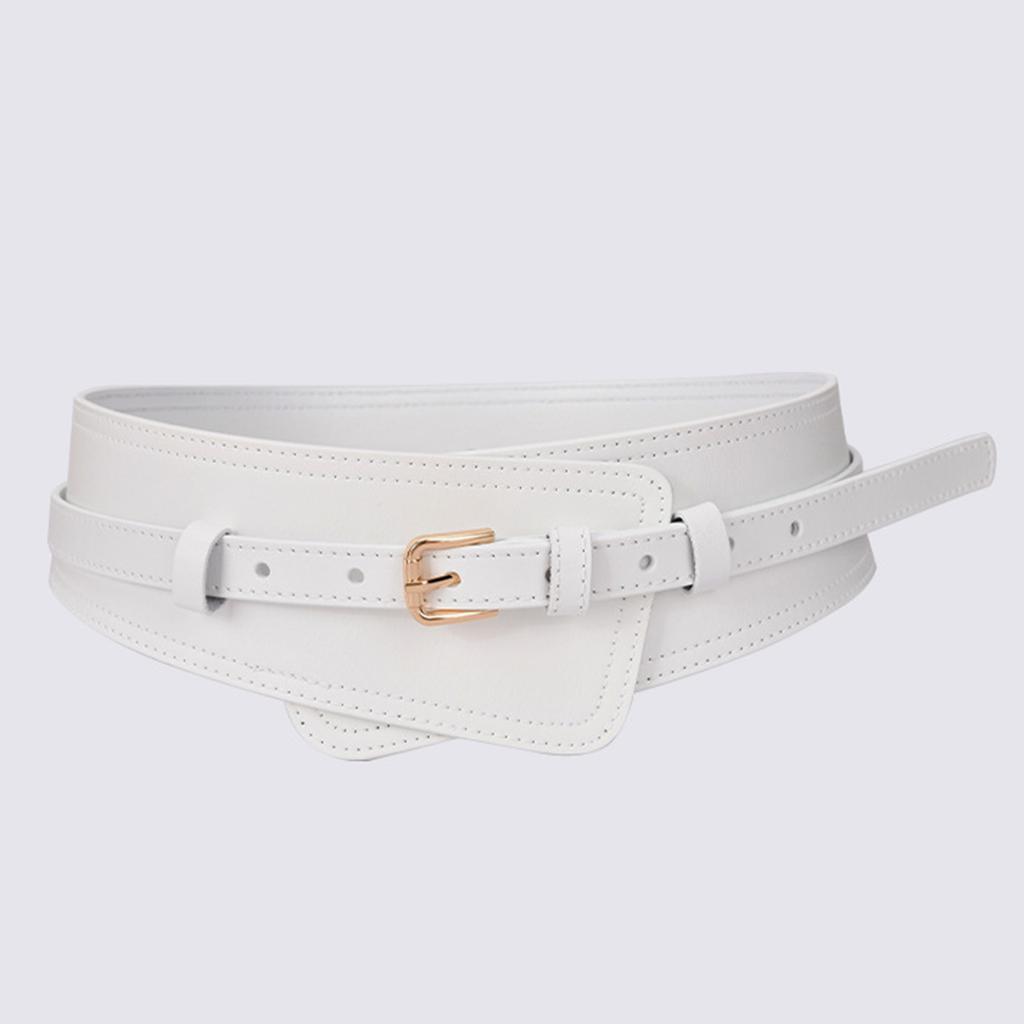 Detachable Pin Buckle Corset Belt Aesthetic Leather Waist Cincher for Dresses Overcoat Daily and Formal Waist Decors