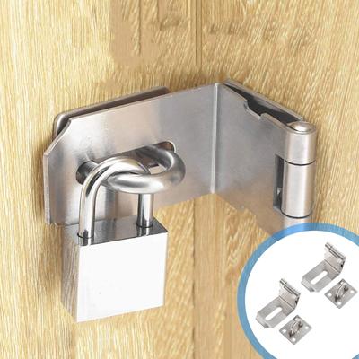 2pcs Stainless Steel Right Door Buckle 90 Degree For Cabinet Furniture Gate Door Hasp Security Hardware Accessory