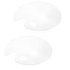 2PCS Acrylic Paint Palette Oval Shape Transparent Non Stick Oil Paint Mixing Tray Comfortable To Hold & Easy To Clean