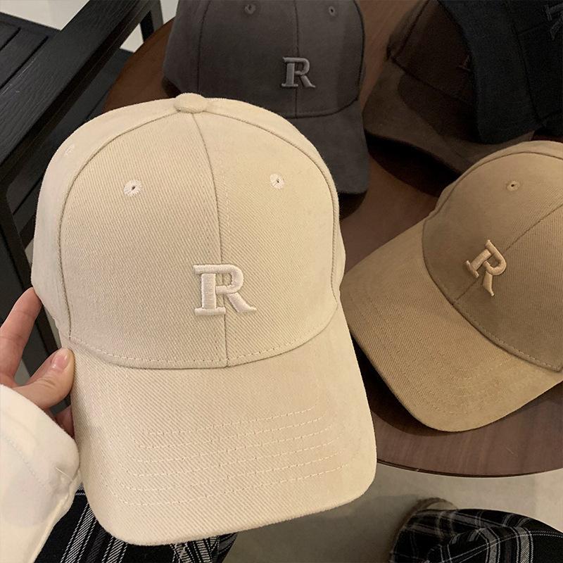 New Baseball Cap for Men and Women  Letters  Spring and Autumn Hard Top  Widen Large Head Circumference  Baseball Hat Beige