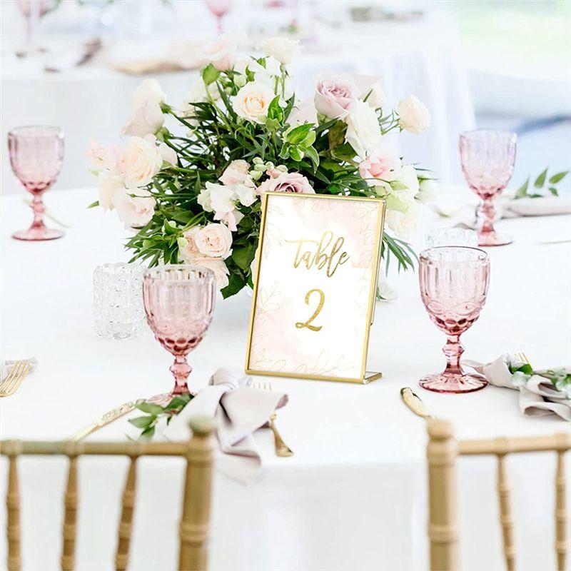 

BHBL 10PCS Acrylic Gold Frame, Slanted Back Table Sign Holder for Wedding Table Card Restaurant Signs Photos China Mainland