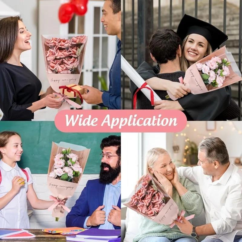 20-80 Stück Elegante Papierblumen-Geschenktüte Perfekt für Valentinstag Weihnachten Muttertag Geschenkverpackung Verpackungsmaterialien