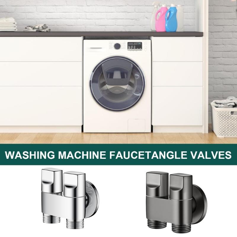 G1/2 Twin Control Angle Valves Washing Machine Faucet Toilet Triangles Valves for Water Regulation in Kitchen