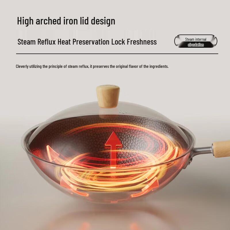 SUPOR 34cm Hammered Titanium Iron Non-stick Wok