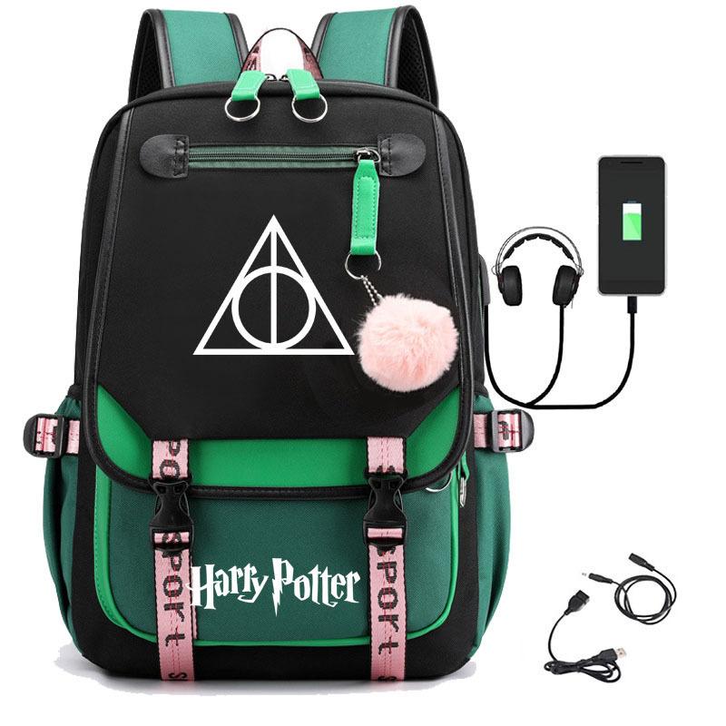 Large Capacity Schoolbag with Shoulder Strap; Student Three-piece Pencil Case Set