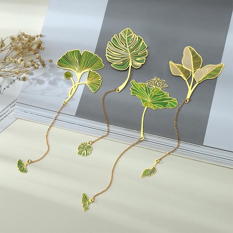 

Творческая закладка, металлические студенческие подарки, литературная закладка, лист лотоса, вены, китайский стиль