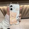 Cute Muppet Bear Suitable for Apple 17promax Cat Ears Mobile Phone Case IP16/15plus Transparent 14Pro Soft