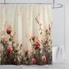 Rose Flower Shower Curtain Waterproof Shower Curtain Polyester Fabric 3D Printed Curtain Bathroom Decoration With Hook
