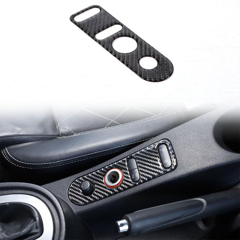 Real Soft Carbon Fiber Car Gear Shift Panel Door Lock Button Switch Frame Trim Sticker For SEAT Leon MK2 Altea 2005-2012