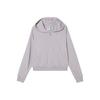 Solid Color Hooded Zip-Up Sweatshirt for Women Purple