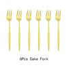 6Pcs/Set Gold Fork Set Tea Cake Snack Fork Dinnerware Cutlery Mirror Polished Stainless Steel Tableware Dessert Fruit Fork Silverware Set