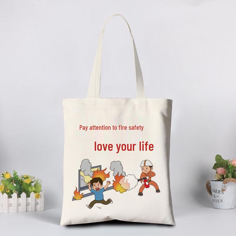 Холщовая сумка-тоут «Осведомленность о пожарной безопасности»