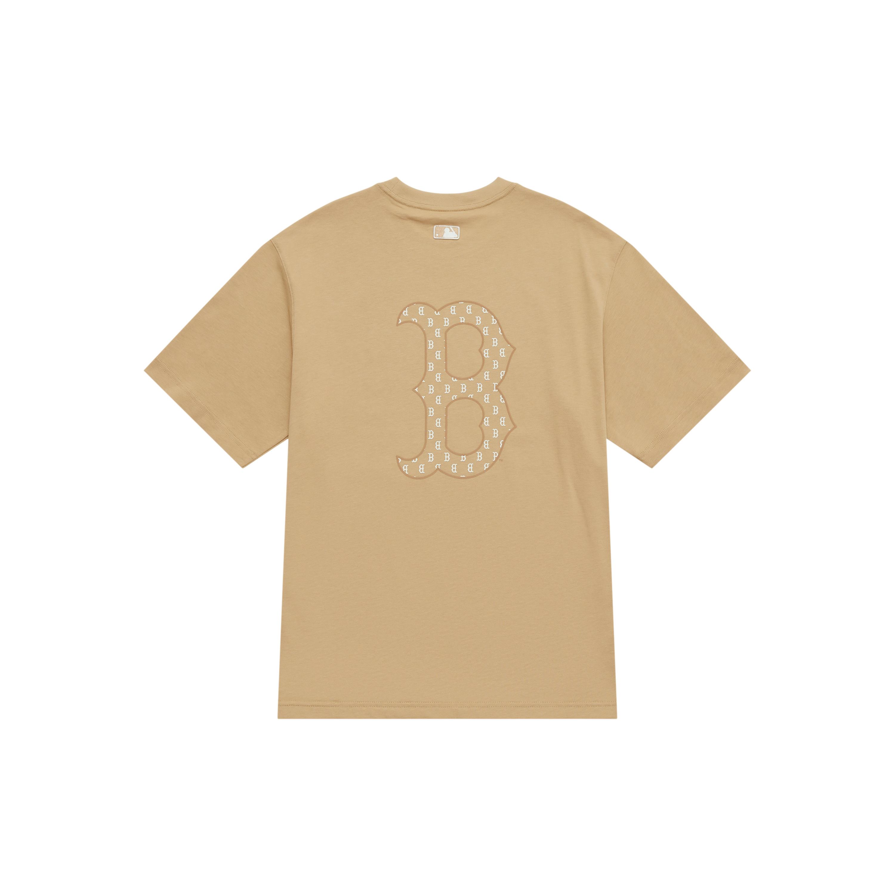 MLB Boston Red Sox Basic Collection SS25 T Shirt Unisex Light Beige Yellow 3ATSM0653-43BGL XS