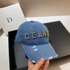 Heavy Industry Rhinestone Letter Celnie Sports Cowboy Baseball Cap Youth Personality Ripped Cap Women