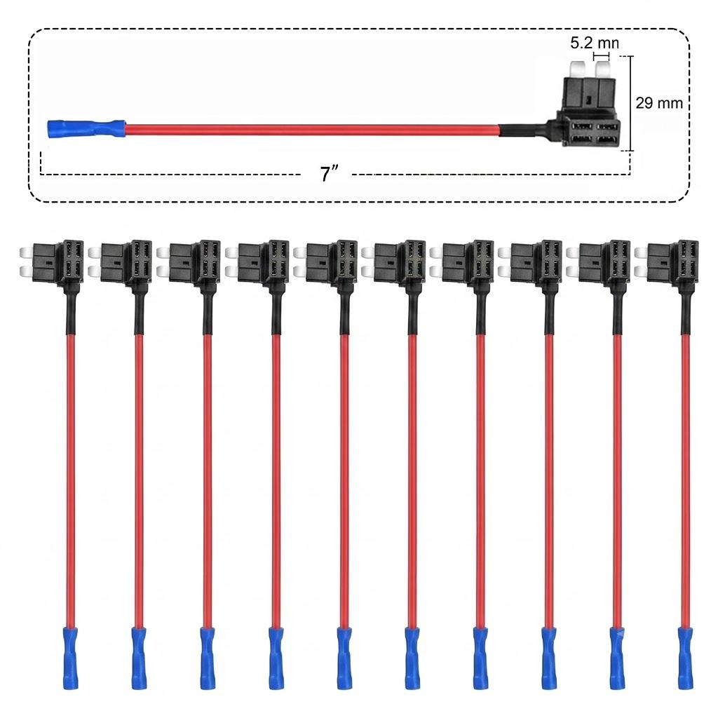 10pcs Micro2 MINI SMALL MEDIUM Size Car Fuse Holder Circuit TAP Adapter Micro Mini Standard for Cars Vans Trucks Boats 4 Types Circuit Breaker 6