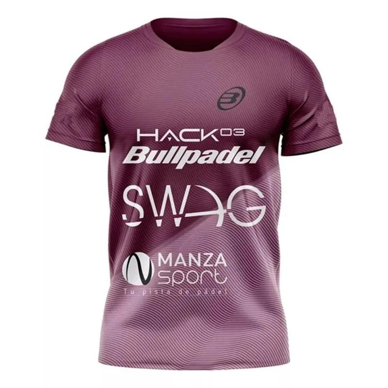 A loose, comfortable and breathable badminton men's T-shirt with a round-neck and short-sleeved letter print outdoor casual top