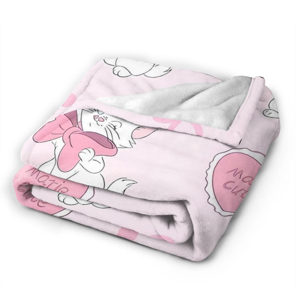 Aristogatos Marie Gato Mantas Tejidas Rosa Lana Manta de Tiro Verano Aire Acondicionado Portátil Suave Cálido Colcha