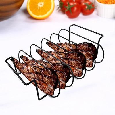 Grill Rib Holder Metal Nonstick Beef Rib Turkey Grilling Stand Barbeque Grill Accessories For Family Nights Camping Friend
