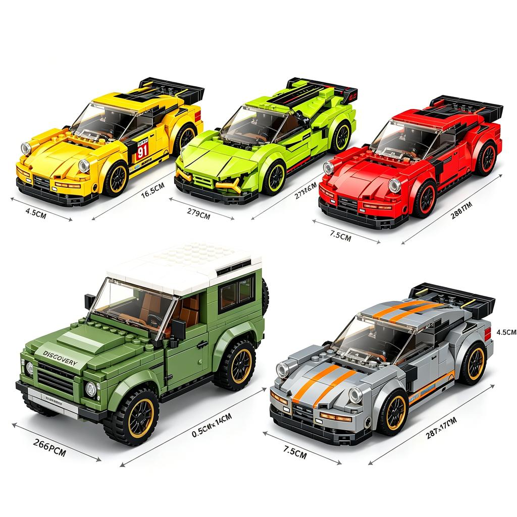 Stadt Technisches Speed Rennwagen MOC Bausteine Sport Rennfahrzeug Modell Pädagogische Montagebausteine Spielzeug für Männer Weihnachten