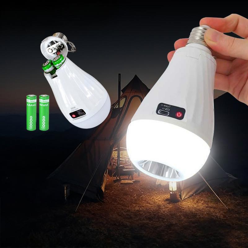 Flicker-Free Led Bulb Light Portable 20W 30W Emergency Bulb Courtyard Outdoor Bulb Power Failure Emergency