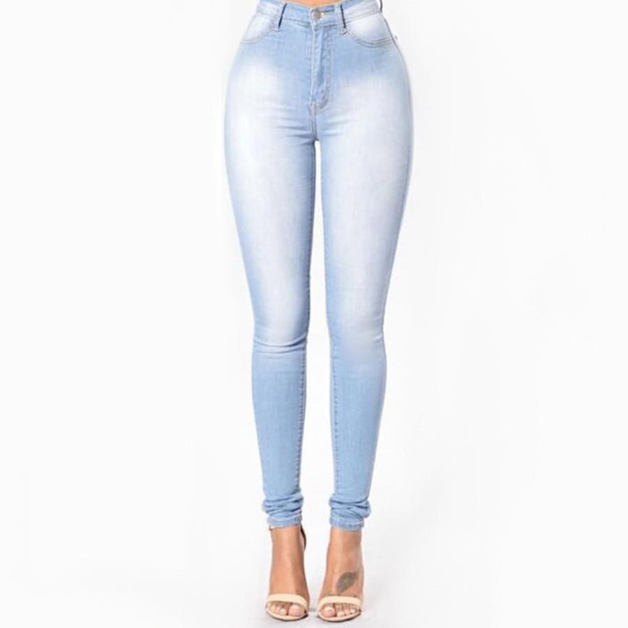 Женские винтажные джинсы Slim Fit с высокой талией, узкие джинсовые брюки Bootcut, зимние облегающие джинсы скинни, синие женские брюки XS светло-синий