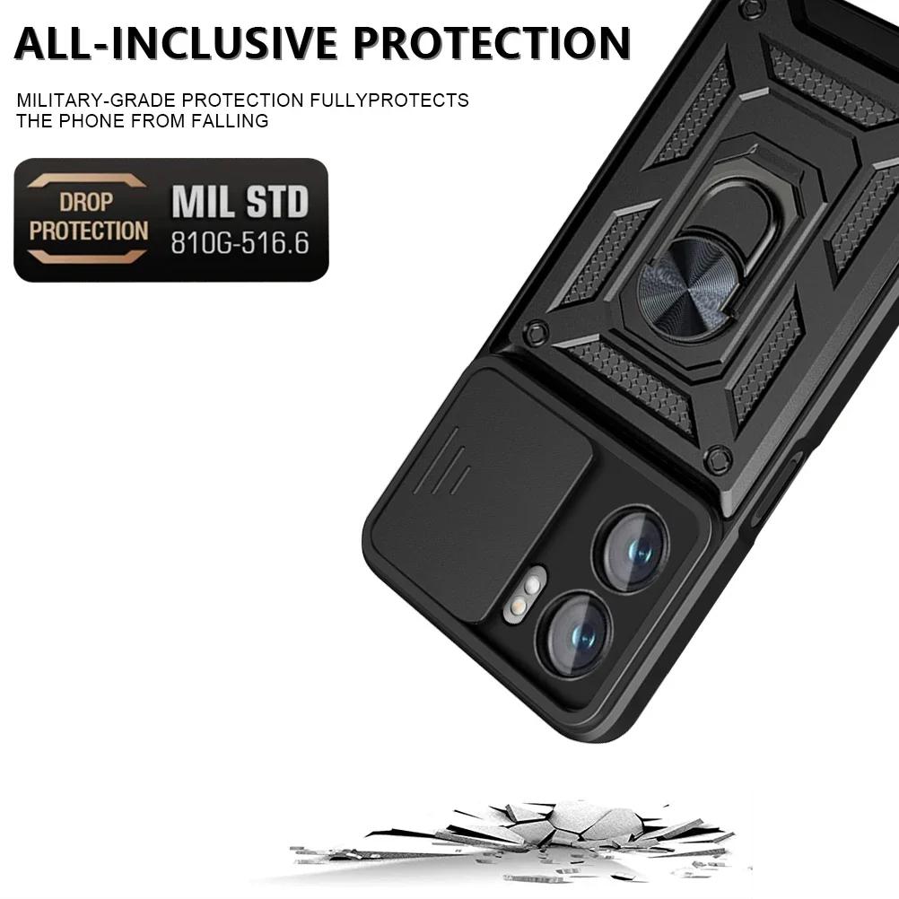 Ochranné puzdro pre OPPO RENO 12 11 Pro Realme GT 6T 5G C65 C67 C63 C53 A79 A78 A58 A60 Kryt s krúžkom Magnetický držiak Coque Fundas