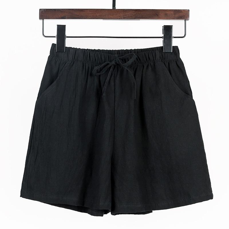 Summer New Loose Linen Cotton and Linen Large Size Student Sports and Leisure Shorts Women's Wide-leg Pants