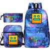 Funny Cartoon Geometry Dash Backpack 3pcs Set Students School Bags School Girls Boys Sports Bookbag Edition Trendy Backpack