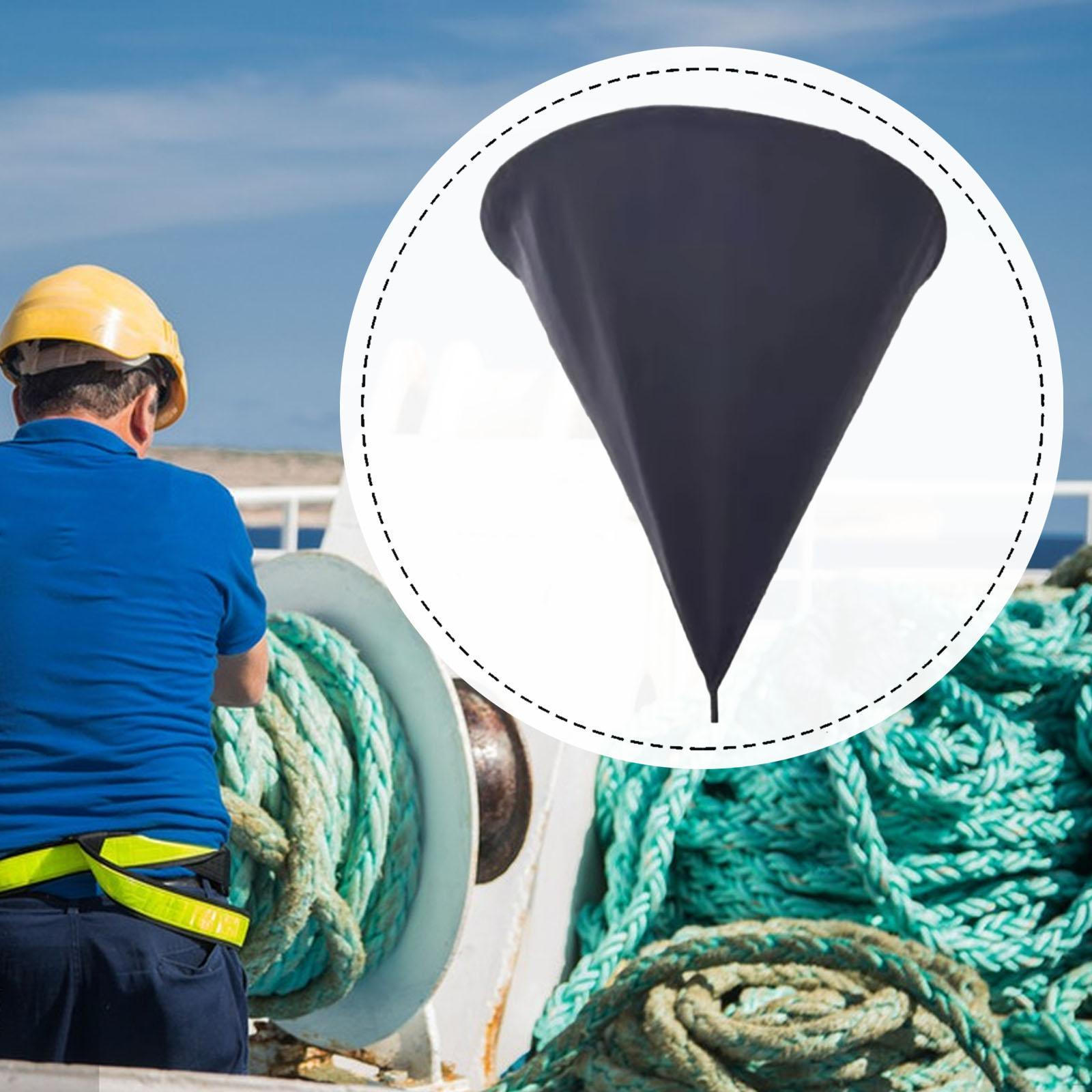 Marine Daylight Signal Canvas Wear Resistant Boating Functional Single Cone Black for Container