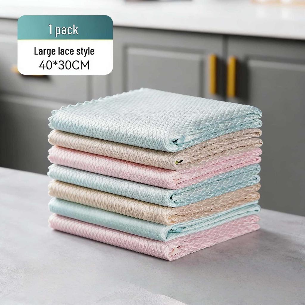 Bamboo Charcoal Non-Stick Oil Cleaning Cloth - Absorbent and Easy-to-Clean Kitchen Towel