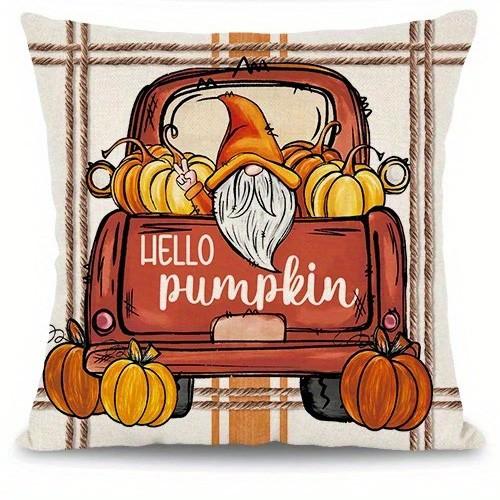AutumnThemed Pumpkin And Fall Decor Pillows Pattern Cushion Cover Suitable For Sofa Bedroom Car Pillow Cover
