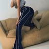 Women Yoga Pants Elastic Mid-rise Casual Printed Flared Trousers Printing Flattering Leg Silhouette Pants Running Walking Long Pants