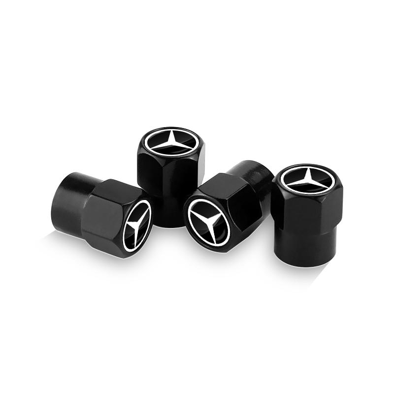 4 stk Bilhjul Dekk Bolt-in Ventilkapsler Merke Bil Tilbehør For Mercedes Benz W205 W177 W212 W213 W221 W220 W176 ML G63 E63 GT AMG
