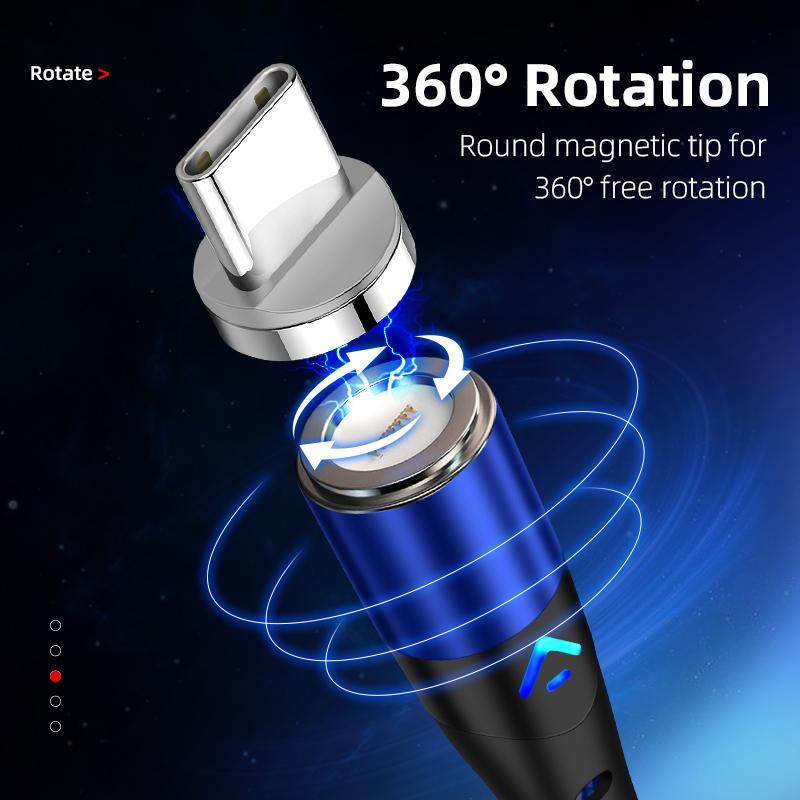 ENKAY HAT PRINCE 1m Magnetic 3A Fast Charging Cable 2-in-1 USB To 8-Pin+Type-C Data Cord