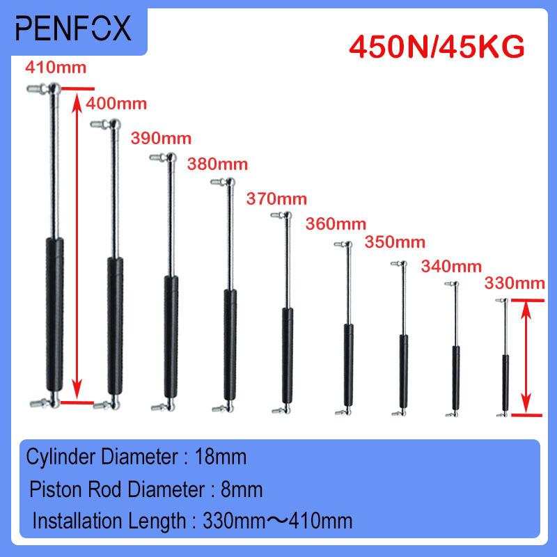 1PC 330mm-410mm 45kg/450N Universal Gas Spring Furniture Strut Bar Car Shock Absorber Hydraulic Lift Support Machine Gas Lift