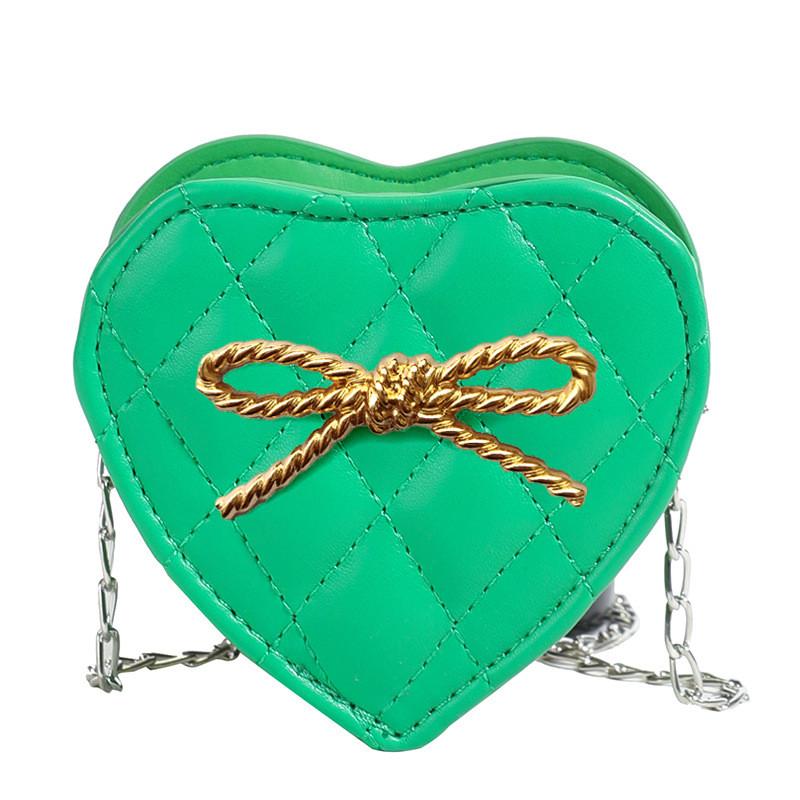 Pattern Heart Bowknot Fashion Leisure Kids Crossbody Bag Girl Cute Purse